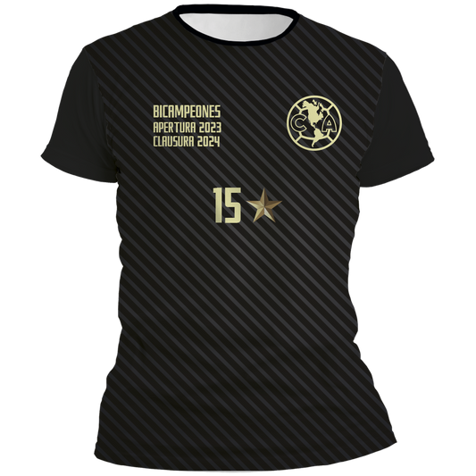 Playera America Bicampeon Negra 2024