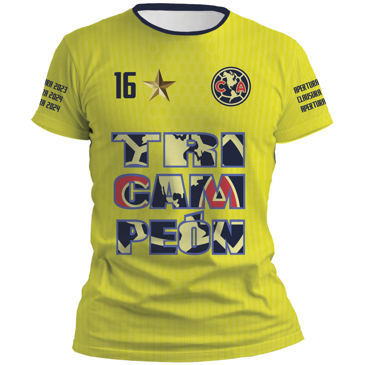 Playera America Tricampeon Amarilla